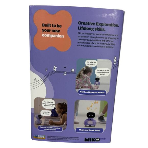 MIKO Mini: AI Robot for Kids STEM Conversational Learning & Education Purple - Picture 2 of 6